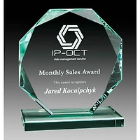 Jade Glass Octagon Award (Engraving Included)