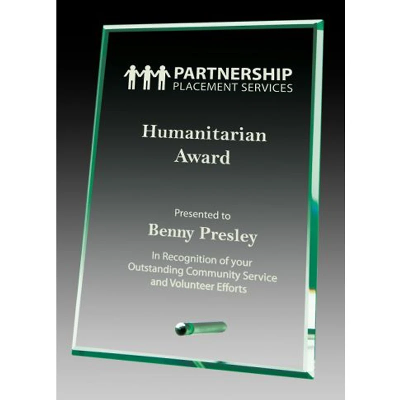 Jade Glass Plaque w/ Pin - 7″ x 5″ (Engraving Included)