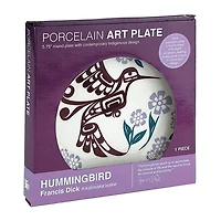 Porcelain Art Plate - Hummingbird (Purple