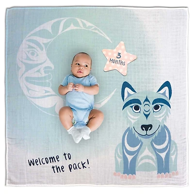 Baby Blanket and Milestone Sets - Wolf