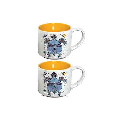 Ceramic Espresso Mugs - Set of 2 (Turtle)