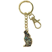 Wolf Enamel Keychain