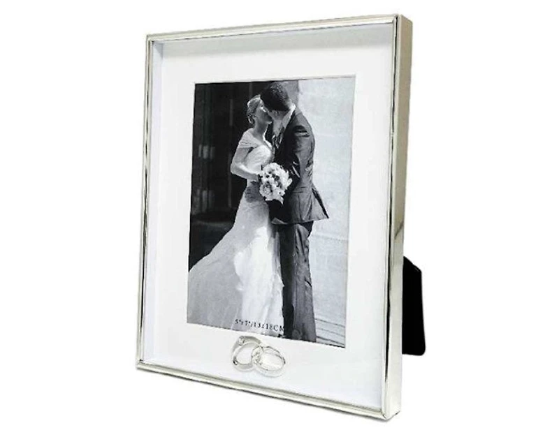 Silver Wedding Frame with Rings