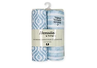 2 Pack Muslin Swaddle Blankets: Blue Watercolour