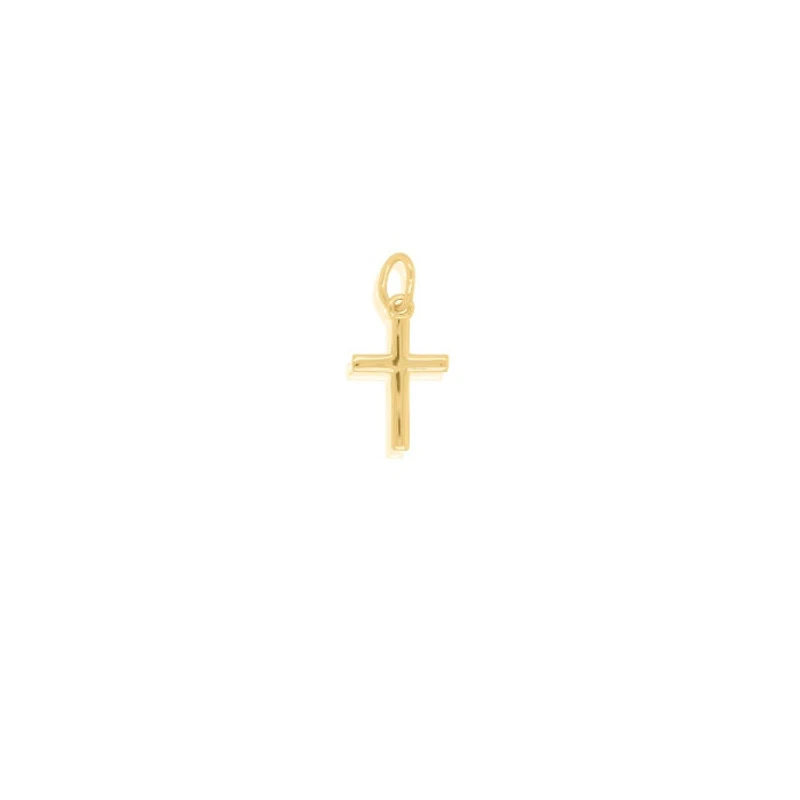 Sterling Silver Gold Vermeil Dainty Cross with 16" chain