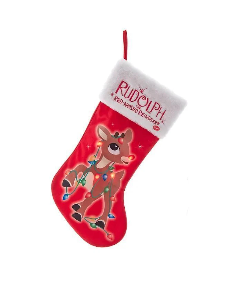 19"RUDOLPH LIGHT-UP STOCKING
