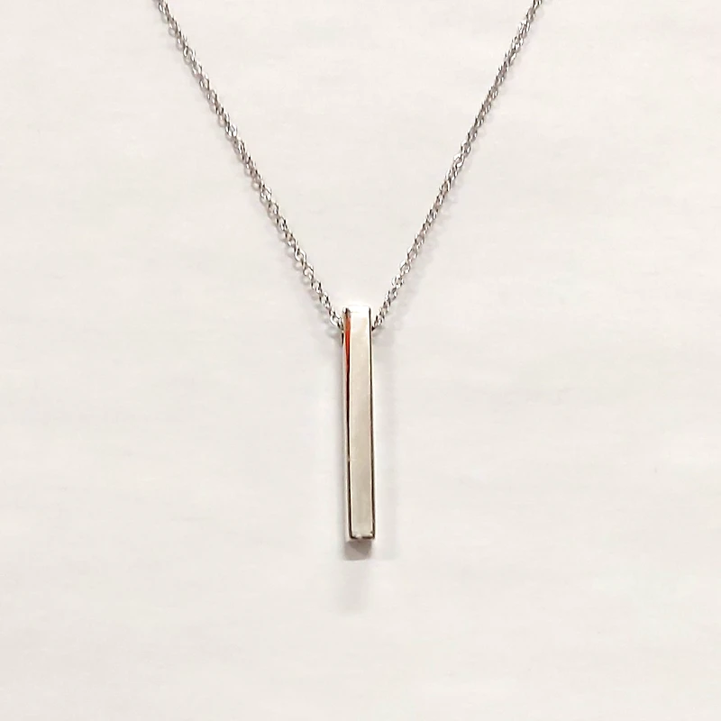 Sterling Silver Rectangle Necklace