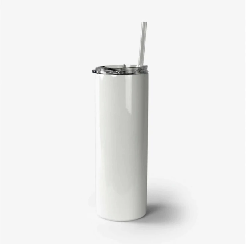 White Skinny Stainless Steel Tumbler