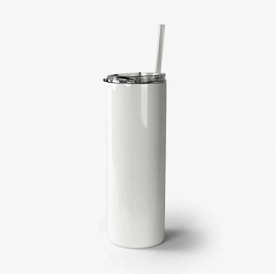White Skinny Stainless Steel Tumbler
