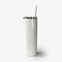 White Skinny Stainless Steel Tumbler