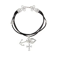 Faith, Hope, Love Bracelet with Leather