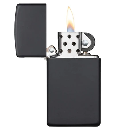 Slim Black Matte Zippo Lighter