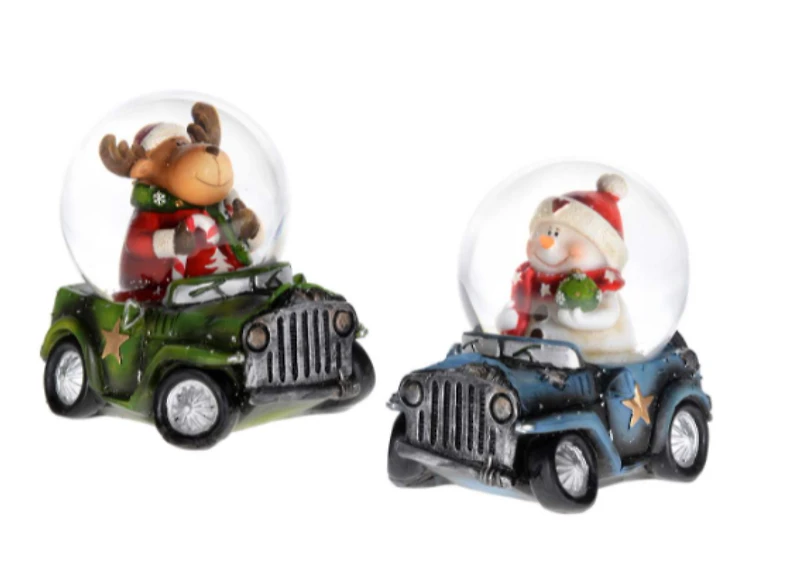 2.5" Snowman or Moose On Car Snow Globe