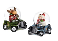 2.5" Snowman or Moose On Car Snow Globe
