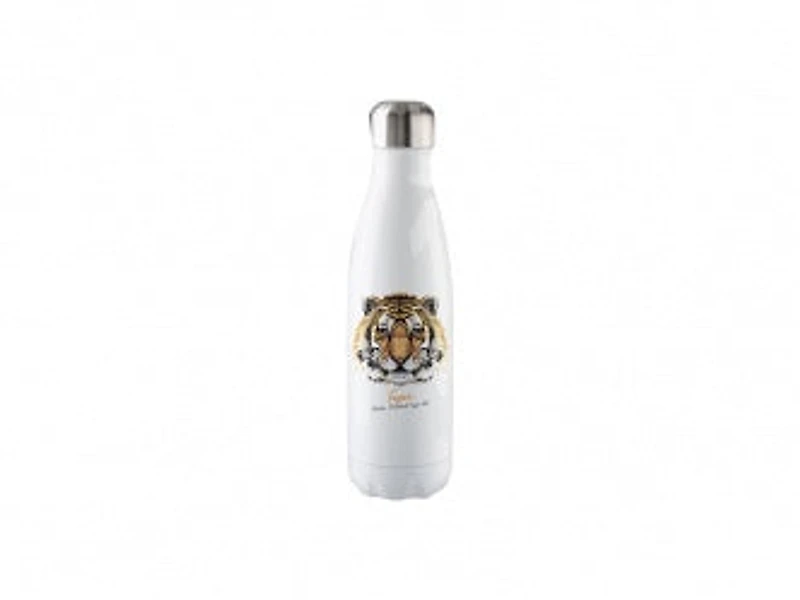Customizable 17oz Stainless Steel Cola Shaped Bottle (White)
