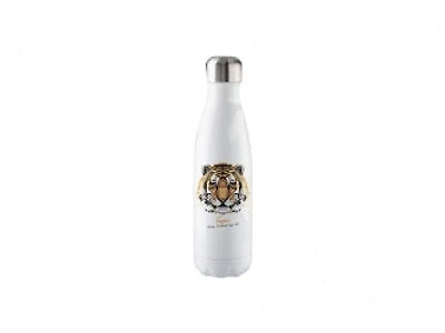 Customizable 17oz Stainless Steel Cola Shaped Bottle (White)
