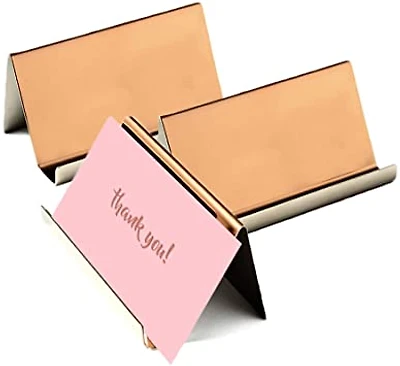 Rose Gold Desktop Card Holder