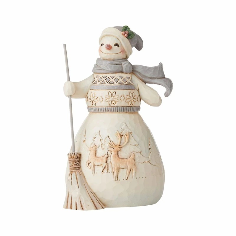 Jim Shore White Woodland Snowman