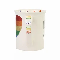 Rainbow Glitter Heart Mug