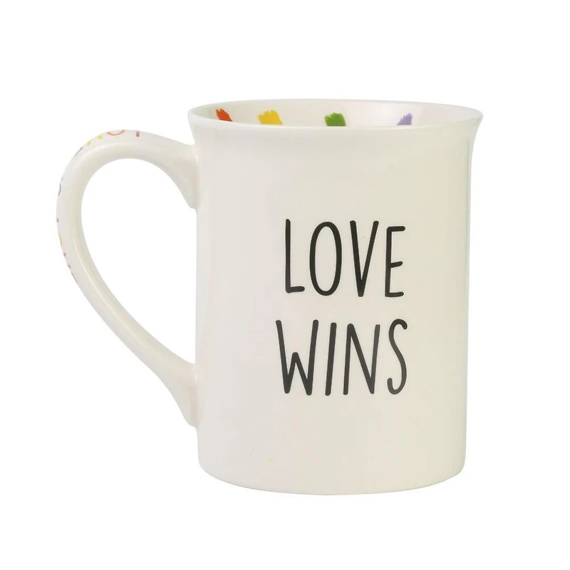 Rainbow Glitter Heart Mug