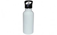Customizable 600ml Stainless Steel Water Bottle Straw Top - White