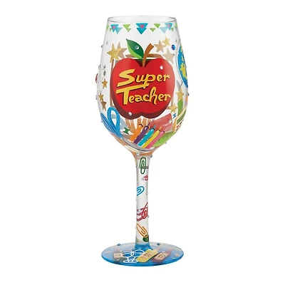 "Super Teacher" Wine Glass