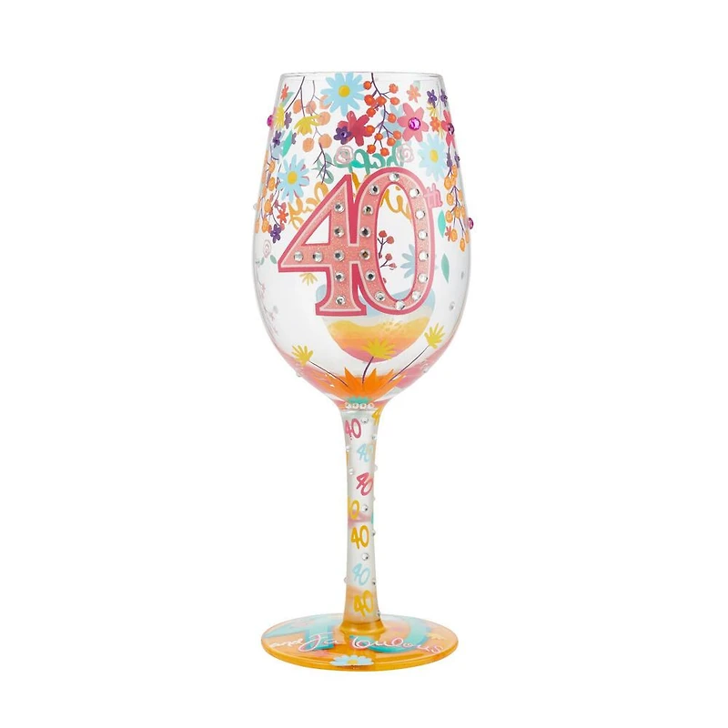 "Happy 40th Birthday" Wine Glass