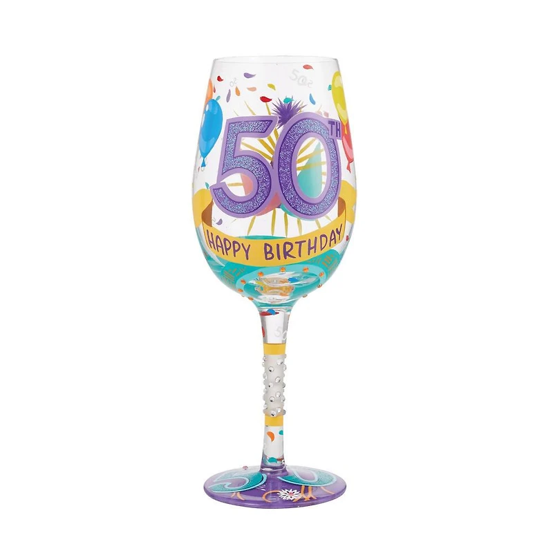 Happy 50th Birthday Wine Glass
