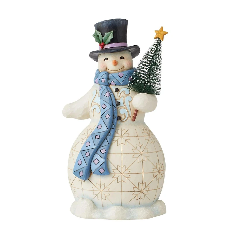 Jim Shore Snowman Bottle Brush Tree