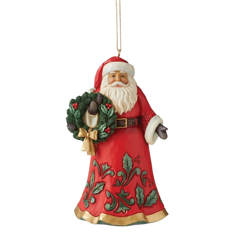 Jim Shore Santa Wreath Hanging Ornament