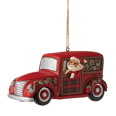 Jim Shore HG Santa Woody Wagon Ornament