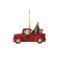 Rudolph in Red Truck Ornament