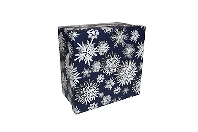 Square Gift Boxes Snowflakes on Blue-2