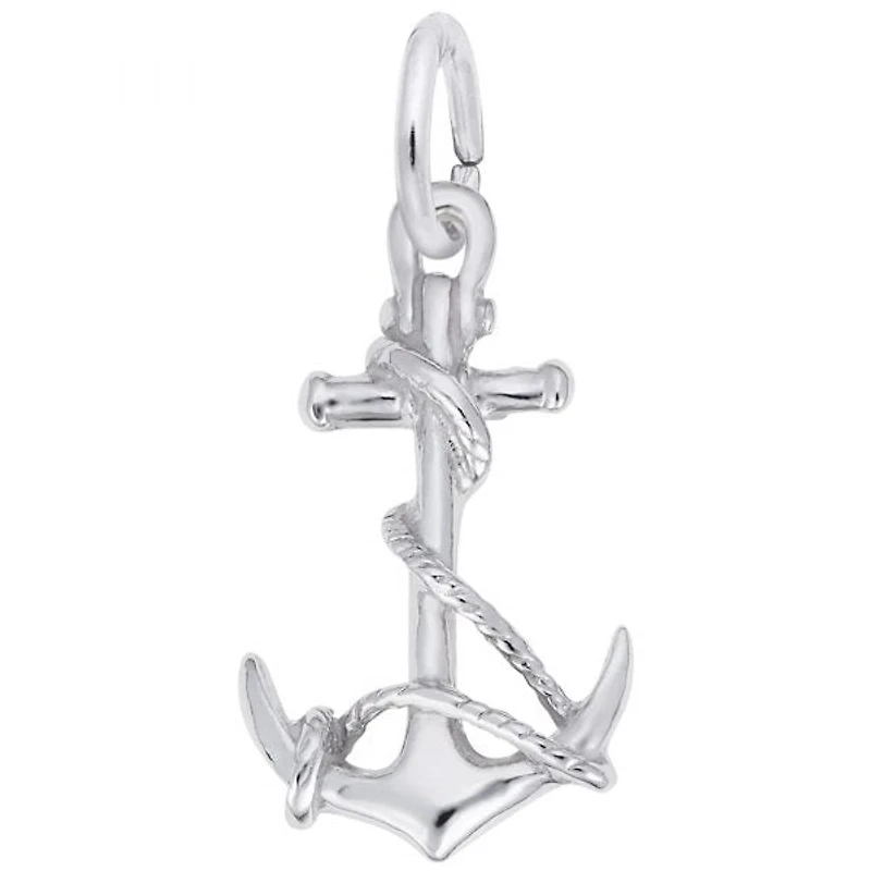 Sterling Silver Anchor with Rope Charm