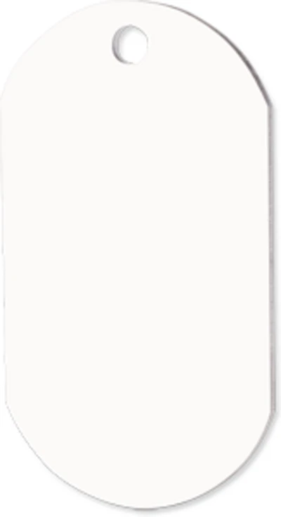 Customizable 2 Sided White Aluminum ID Tag