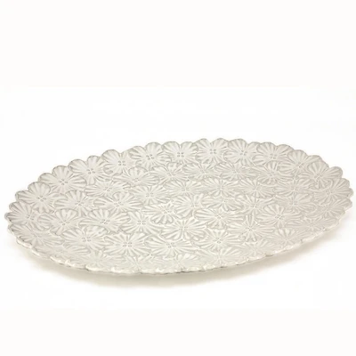 BOUQUET Textured Oval Serving Platter