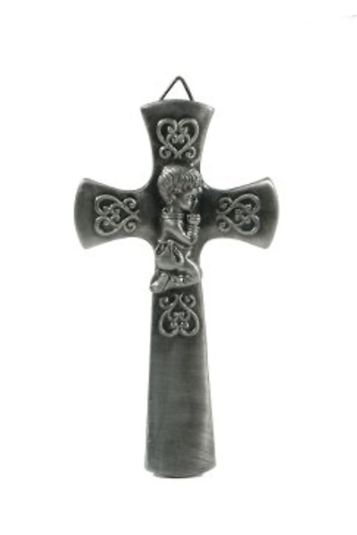 Hanging Pewter Cross - Boy