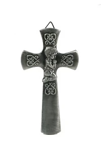 Hanging Pewter Cross - Boy