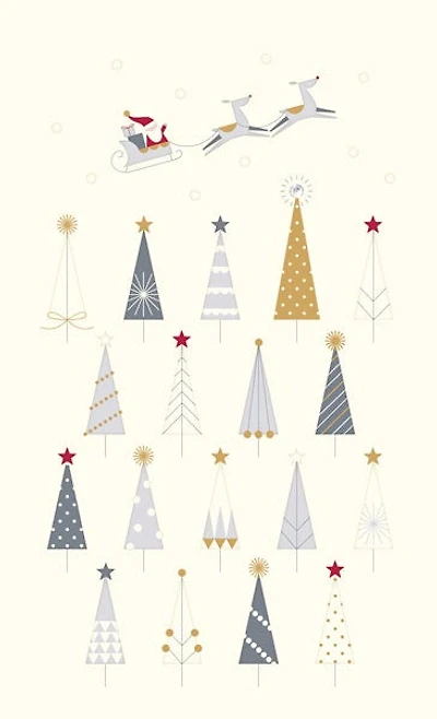 Santa Sleigh Christmas Card