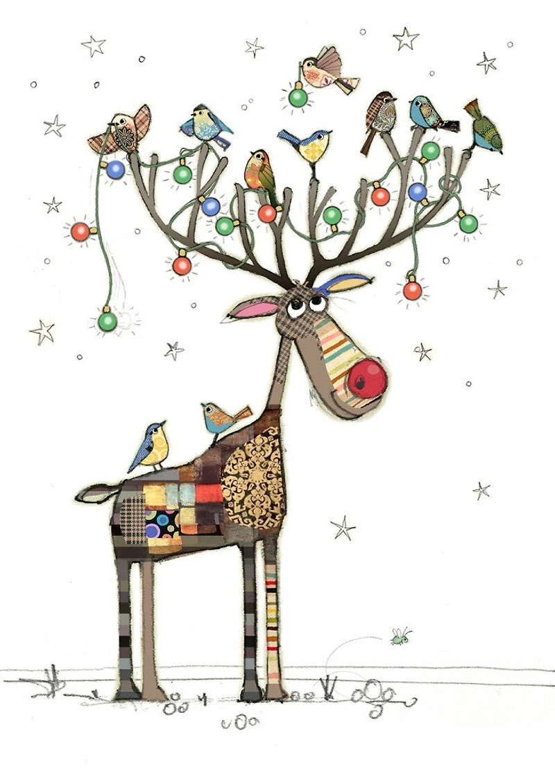 Rudolph Perch Christmas Card