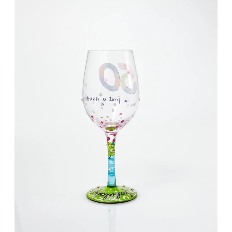 "50 is Just a Number" Wine Glass
