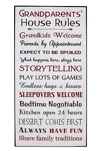 Rules at Grandparents house Sign