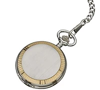 Quartz Two-Tone Gold and Silver Pocket Watch