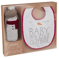 Snowman Bib & Squeaker Set