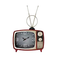 Distressed Classic TV Table Clock (Red Clock)