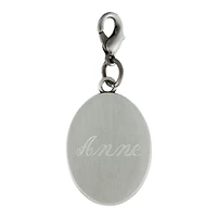 Personalized Charm Oval Pewtertone
