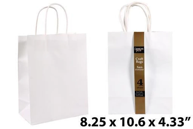 Large White Kraft Gift Bags