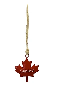 Iron Maple Leaf Ornament - Canada Red 2.75"