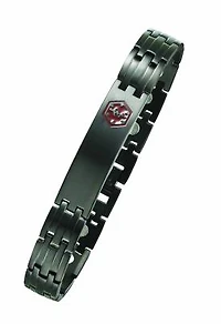 Black Stainless Steel Medical ID Bracelet