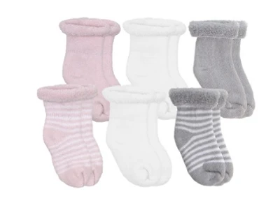Kushies TerrySocks 6pk - Pink